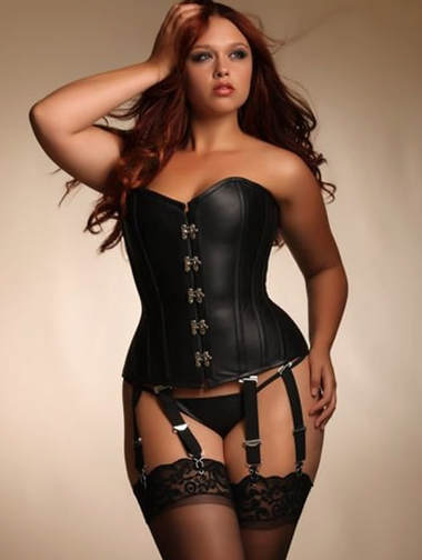 Recommended lingerie for a boudoir photo shoot. Angelina Leather Corset