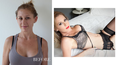 Boudoir photo shoot before and after pictures
