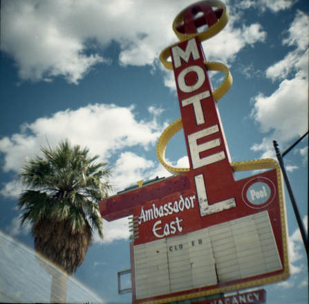 Ambassador East Motel sign Downtown Las Vegas Fremont Street