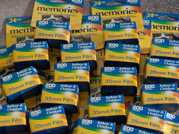 lots of boxes of 35mm film