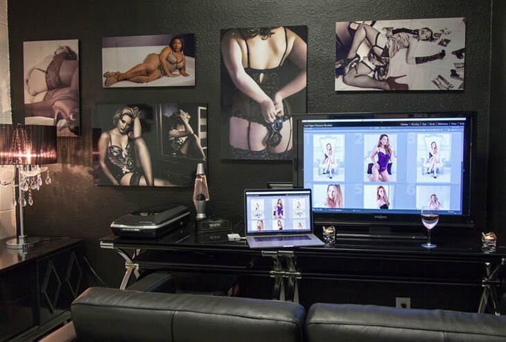 View and select your favorite boudoir portraits on our large monitor