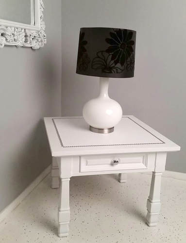 Final photo of the DIY nightstand for my boudoir photography studio 