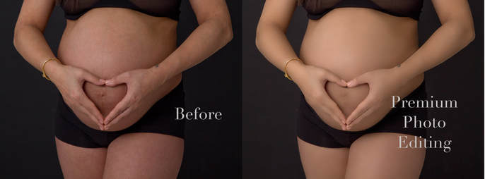 Editing stretch marks in maternity pictures